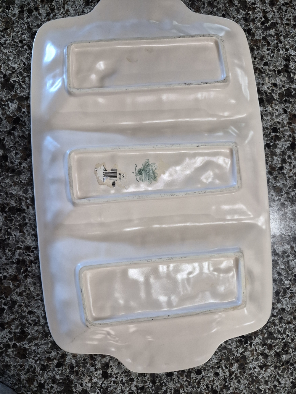 Pfaltzgraff Naturewood Oval Platter in Cream and Green Mark - Picture 7 of 16